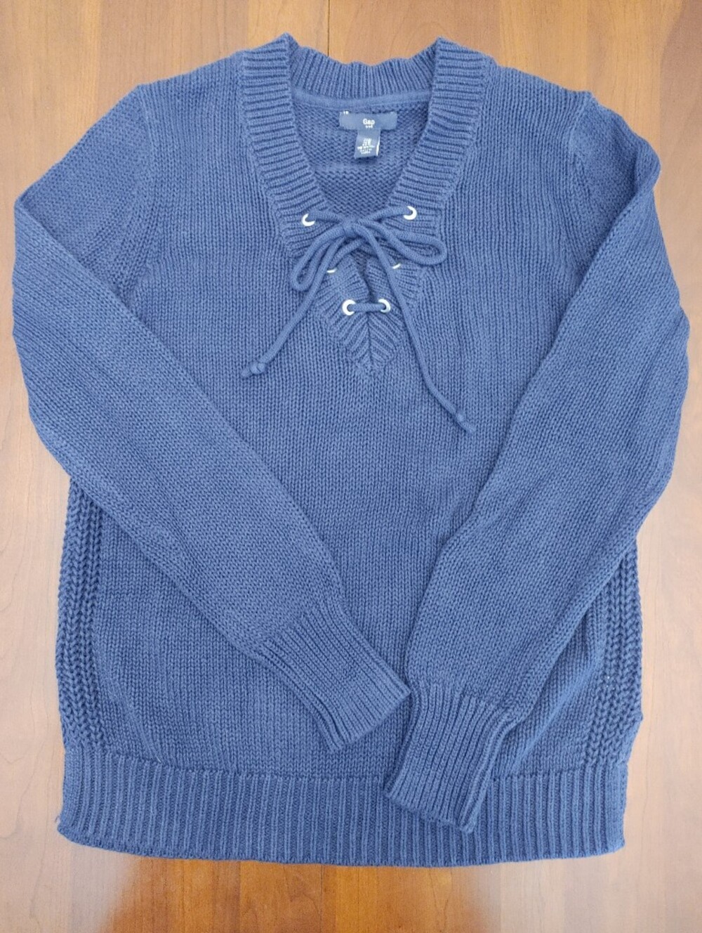 GAP Navy Blue Fisherman Sweater Cotton Navy Blue US Med (441)